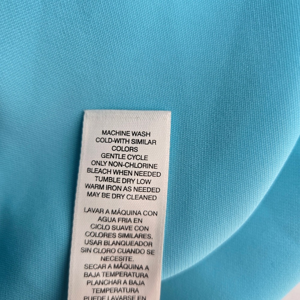 Chico's Robins Egg Blue V-Neck Bell Sleeve Blouse Top Chico's 2 Women's L Casual - Picture 8 of 9